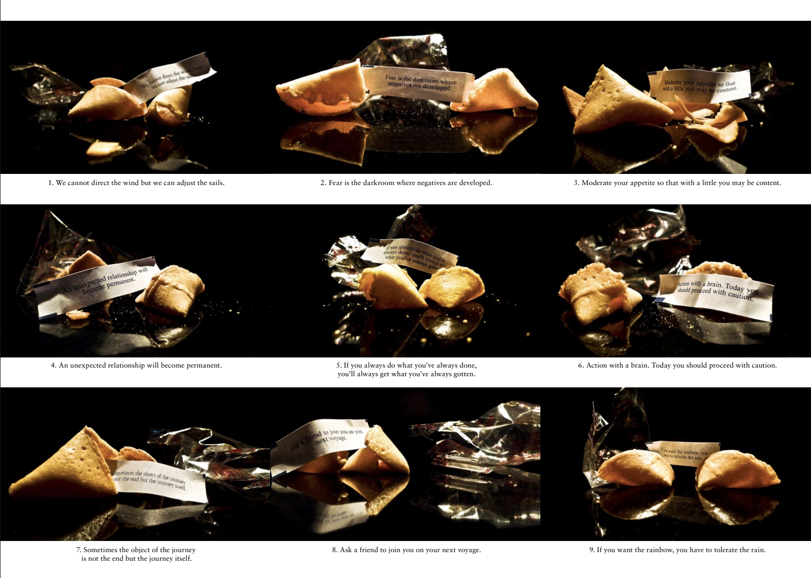 No. 68 fortune cookies with printed conversation prompts